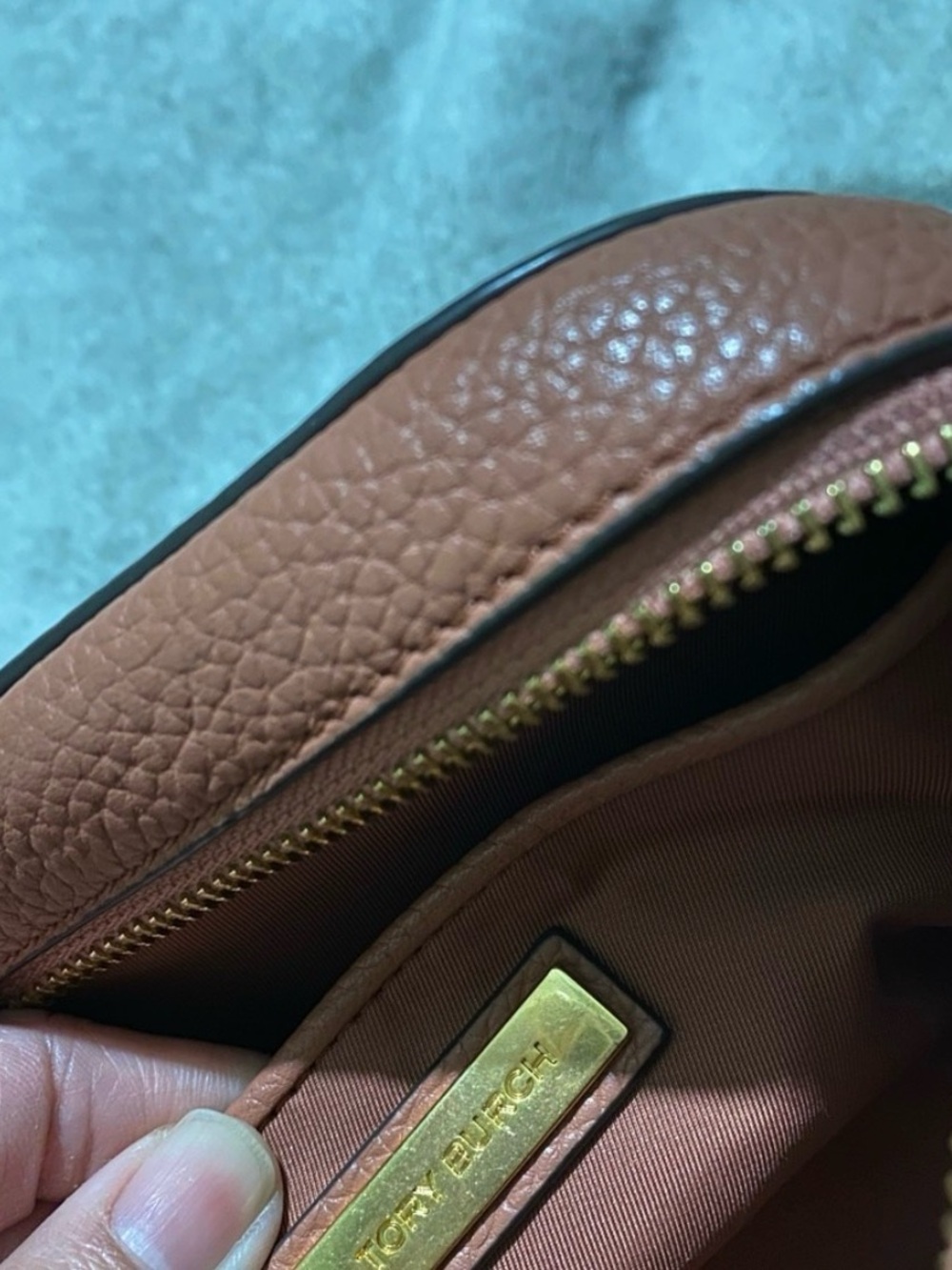 Tory Burch Pebbled Leather Crossbody in Terracotta - Picture 3 of 6